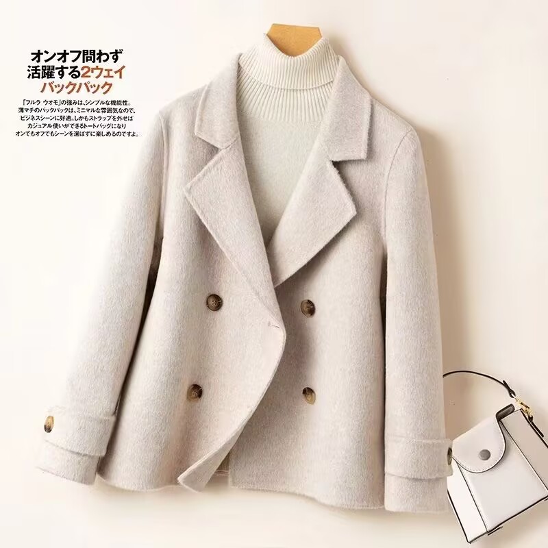 Wool Coat Peacoat - High-Quality Double-Sided Woolen Coat For Women