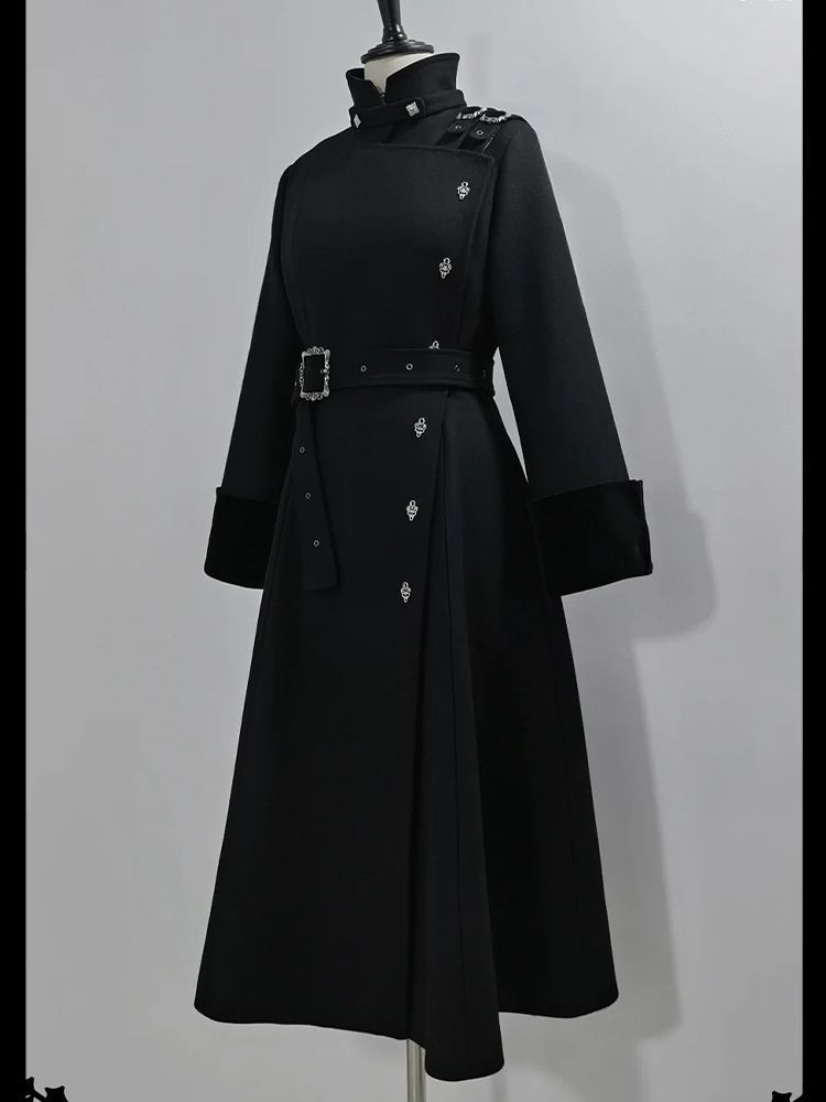 2025 Winter Gothic Belted Slim - đánh giá và giá Wool Coat Peacoat