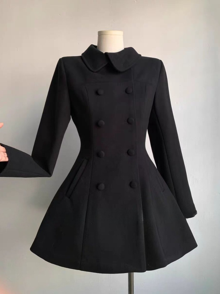 Winter Women's Hepburn Korean  - đánh giá và giá Wool Coat Peacoat