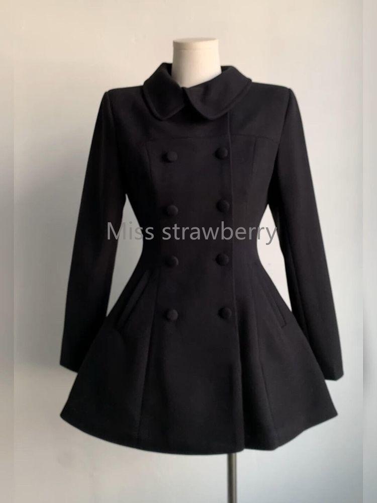 Winter Women's Hepburn Korean  - đánh giá và giá Wool Coat Peacoat