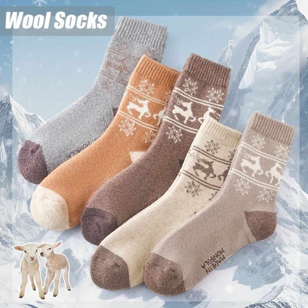 5Pairs Winter Wool Snow Socks  - đánh giá và giá Thermal Sock Wool