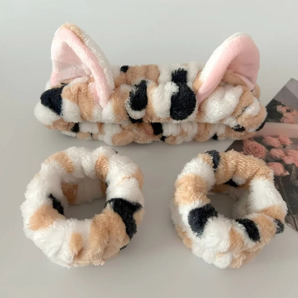 3pcs/set Leopard Print Cute Ca - đánh giá và giá Winter Headband Fleece