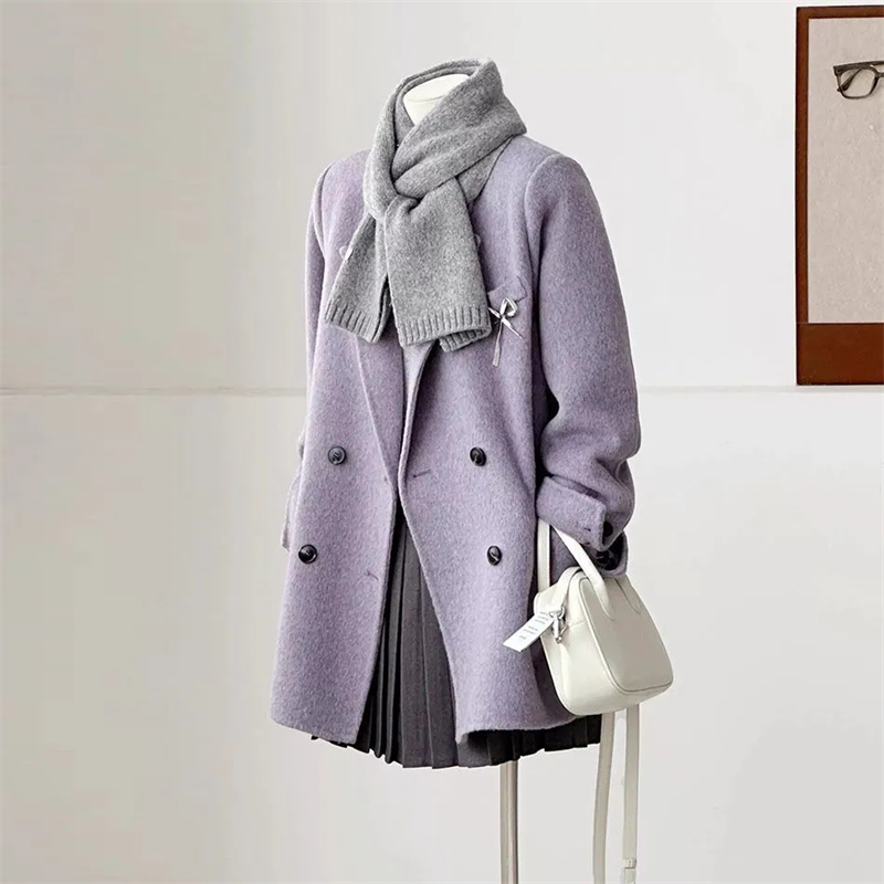 Women's Double-faced Woolen Co - đánh giá và giá Wool Coat Peacoat