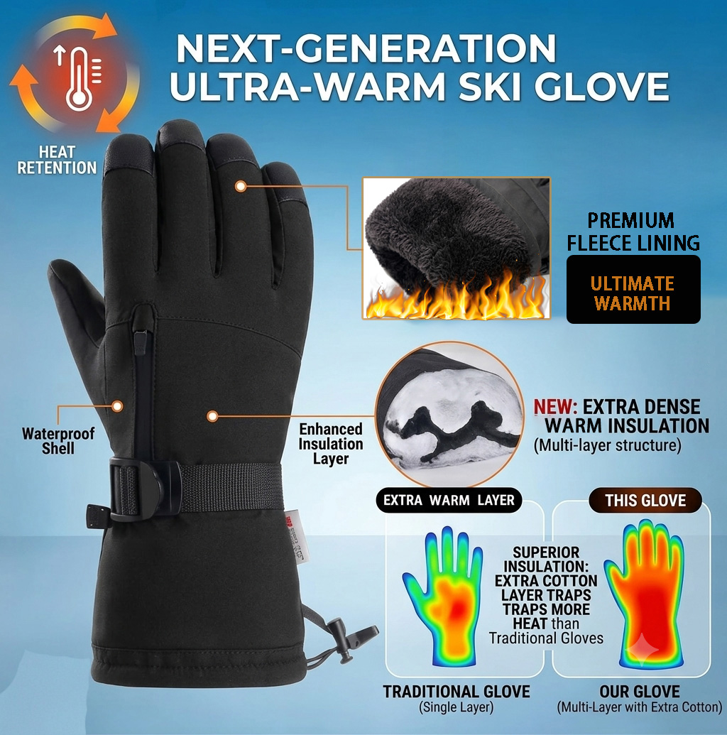 Winter Ski Gloves Men Women, W - đánh giá và giá Snow Glove Insulated